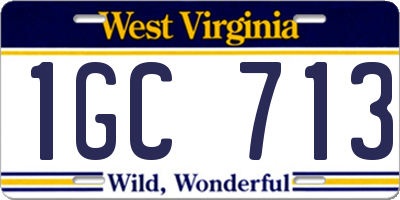 WV license plate 1GC713