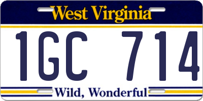 WV license plate 1GC714