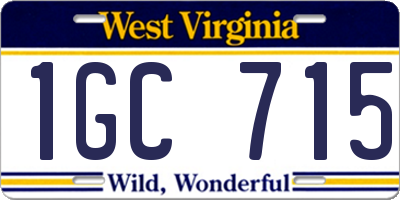 WV license plate 1GC715