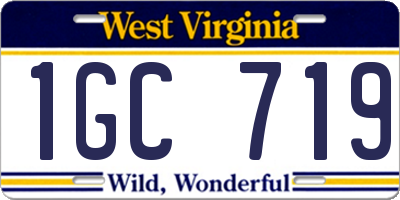 WV license plate 1GC719