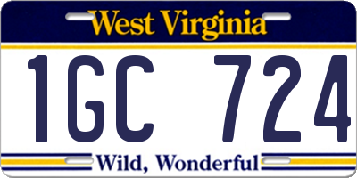 WV license plate 1GC724