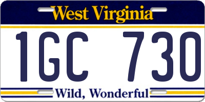 WV license plate 1GC730