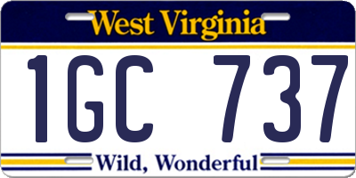 WV license plate 1GC737