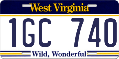 WV license plate 1GC740