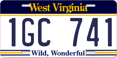 WV license plate 1GC741