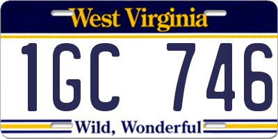 WV license plate 1GC746
