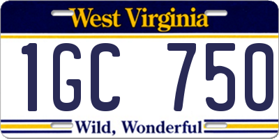 WV license plate 1GC750