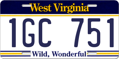WV license plate 1GC751