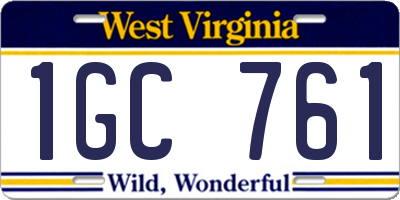 WV license plate 1GC761