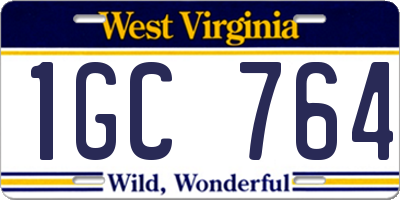 WV license plate 1GC764