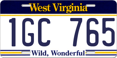 WV license plate 1GC765