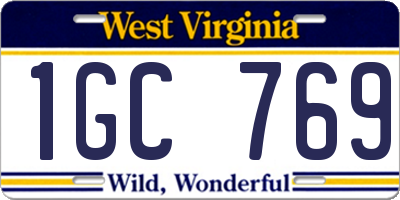 WV license plate 1GC769