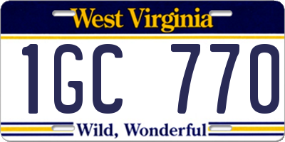 WV license plate 1GC770