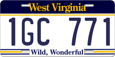 WV license plate 1GC771