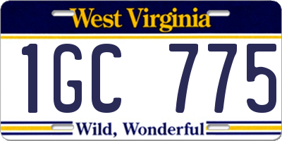 WV license plate 1GC775
