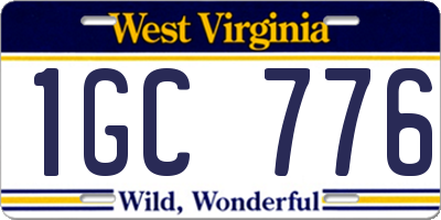WV license plate 1GC776