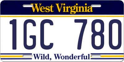 WV license plate 1GC780