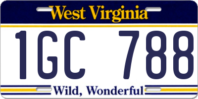 WV license plate 1GC788