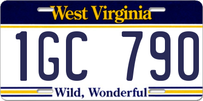 WV license plate 1GC790