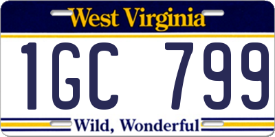 WV license plate 1GC799