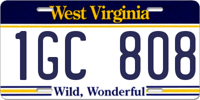 WV license plate 1GC808