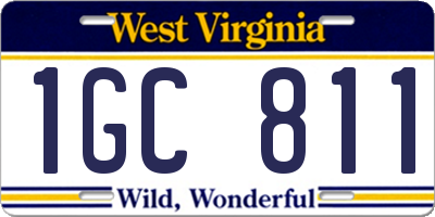 WV license plate 1GC811