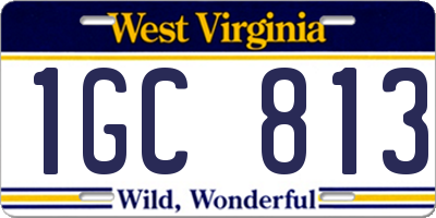 WV license plate 1GC813