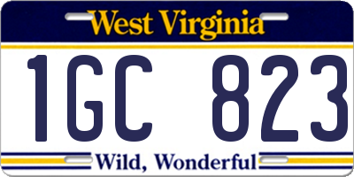 WV license plate 1GC823