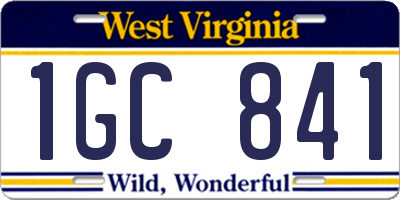 WV license plate 1GC841