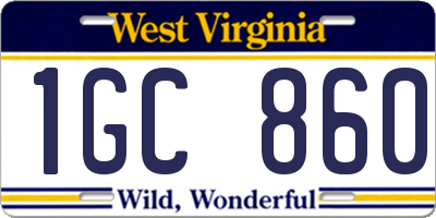 WV license plate 1GC860