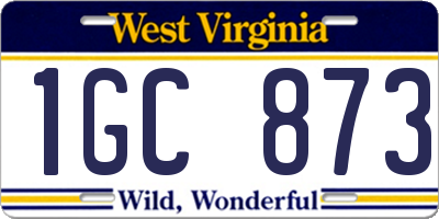 WV license plate 1GC873