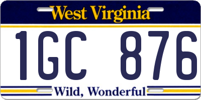 WV license plate 1GC876