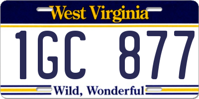 WV license plate 1GC877