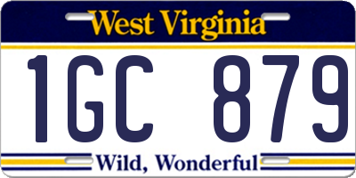 WV license plate 1GC879
