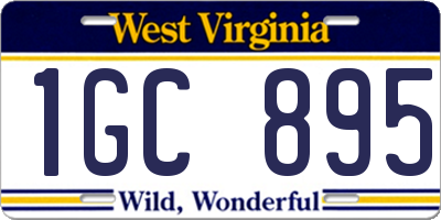 WV license plate 1GC895