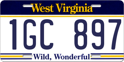 WV license plate 1GC897