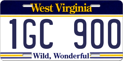 WV license plate 1GC900