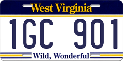 WV license plate 1GC901