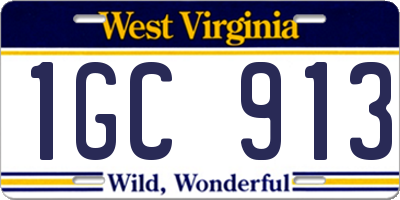 WV license plate 1GC913