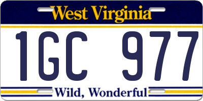 WV license plate 1GC977