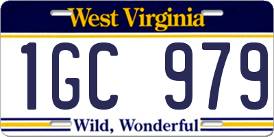 WV license plate 1GC979