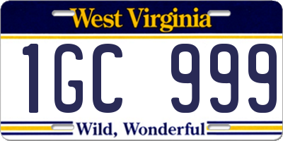 WV license plate 1GC999
