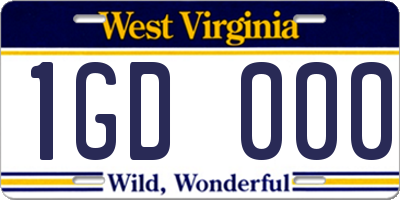 WV license plate 1GD000