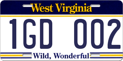WV license plate 1GD002