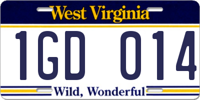 WV license plate 1GD014