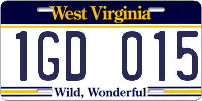 WV license plate 1GD015