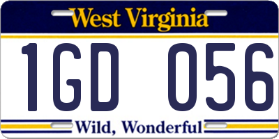 WV license plate 1GD056