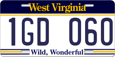 WV license plate 1GD060
