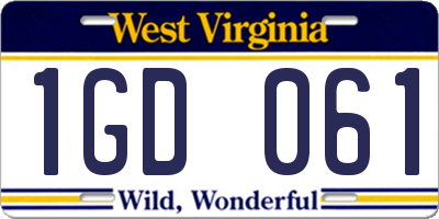 WV license plate 1GD061