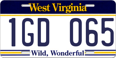 WV license plate 1GD065